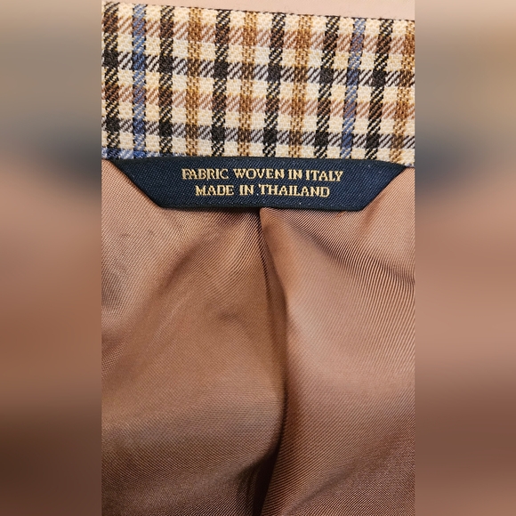 Brooks Brothers 1818 black/beige check wool-silk blend sportcoat men's 44R - Picture 10 of 10